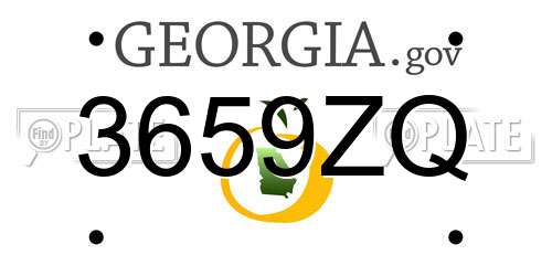 3659ZQ Georgia License Plate