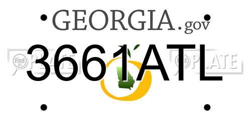 3661ATL Georgia License Plate