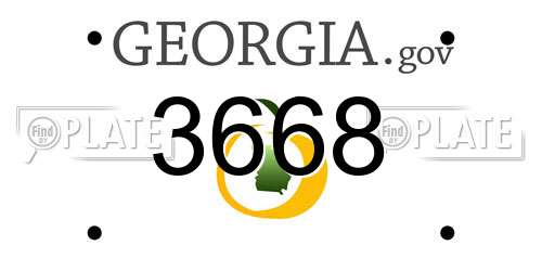 3668 Georgia License Plate