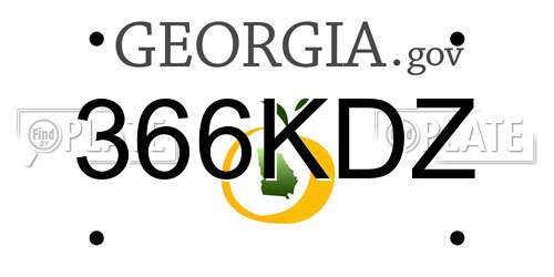 366KDZ Georgia License Plate