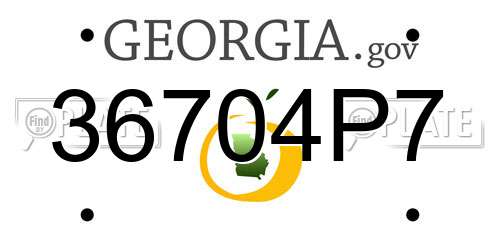 36704P7 Georgia License Plate