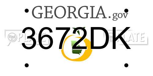 3672DK Georgia License Plate