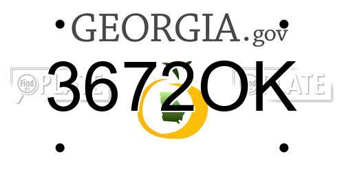 3672OK Georgia License Plate