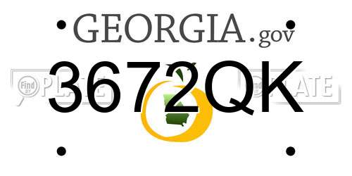 3672QK Georgia License Plate