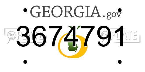 3674791 Georgia License Plate
