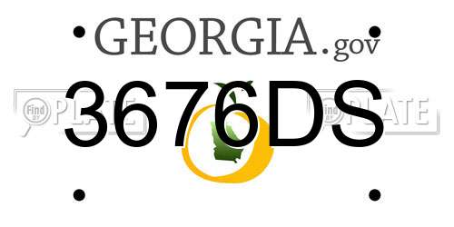 3676DS Georgia License Plate