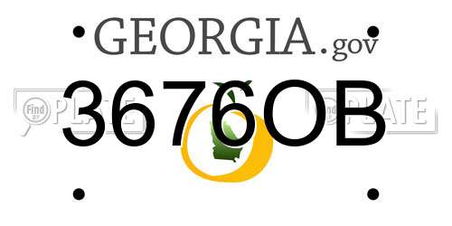 3676OB Georgia License Plate