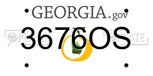 3676OS Georgia License Plate