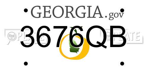 3676QB Georgia License Plate