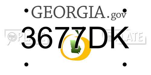3677DK Georgia License Plate