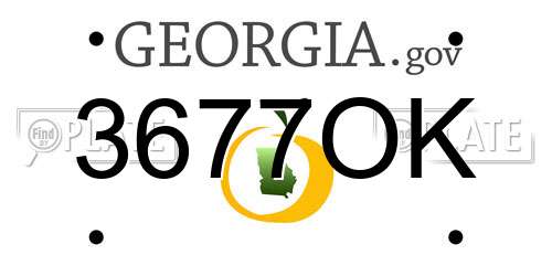 3677OK Georgia License Plate