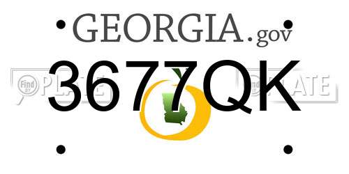 3677QK Georgia License Plate