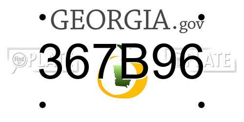 367B96 Georgia License Plate