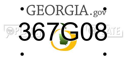 367G08 Georgia License Plate