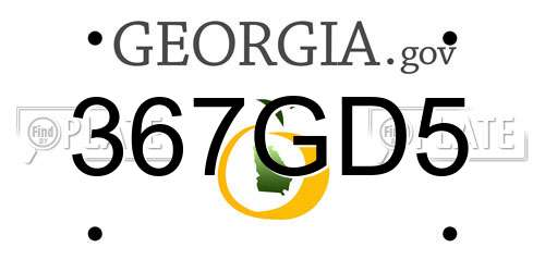 367GD5 Georgia License Plate
