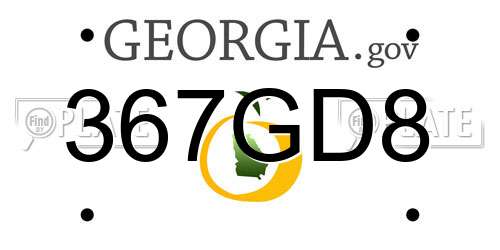 367GD8 Georgia License Plate
