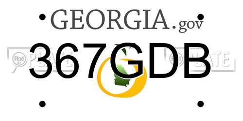 367GDB Georgia License Plate