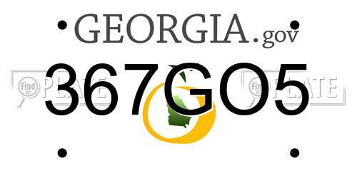 367GO5 Georgia License Plate