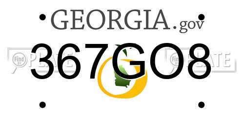 367GO8 Georgia License Plate
