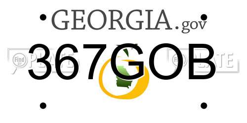 367GOB Georgia License Plate