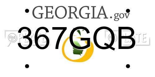 367GQB Georgia License Plate