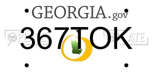 367TOK Georgia License Plate