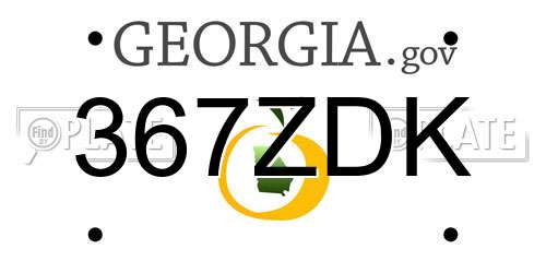 367ZDK Georgia License Plate