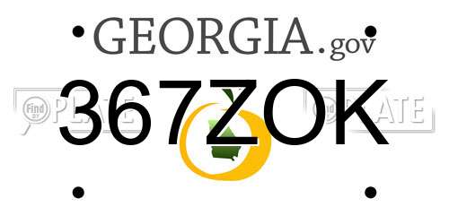 367ZOK Georgia License Plate