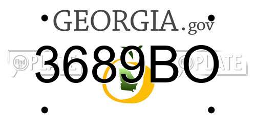 3689BO Georgia License Plate