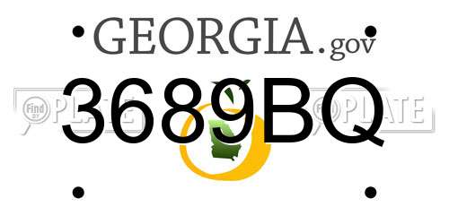3689BQ Georgia License Plate