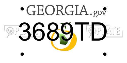 3689TD Georgia License Plate