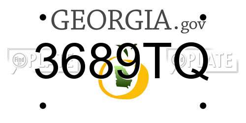 3689TQ Georgia License Plate