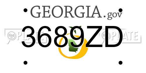 3689ZD Georgia License Plate