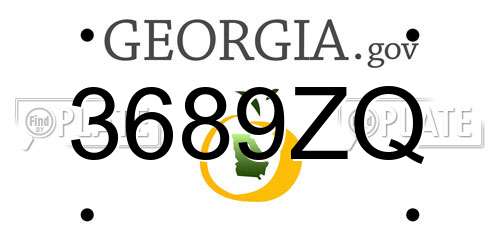 3689ZQ Georgia License Plate