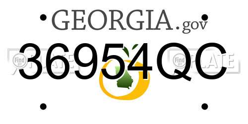 36954QC Georgia License Plate