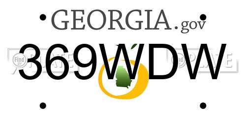 369WDW Georgia License Plate