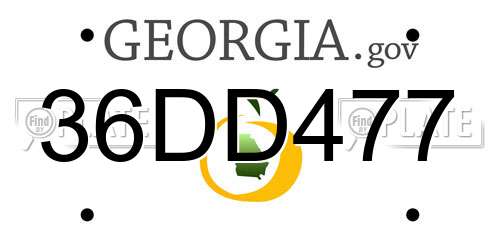 36DD477 Georgia License Plate