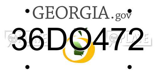 36DO472 Georgia License Plate