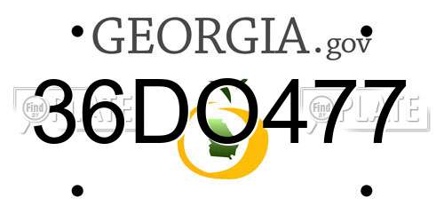 36DO477 Georgia License Plate