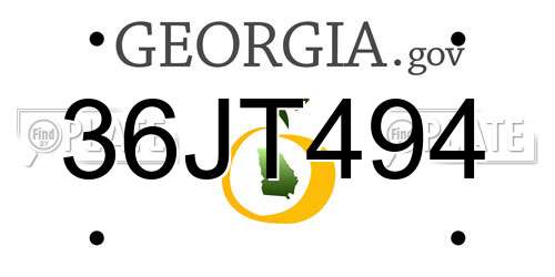36JT494 Georgia License Plate