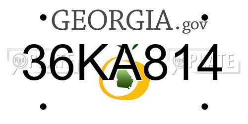 36KA814 Georgia License Plate