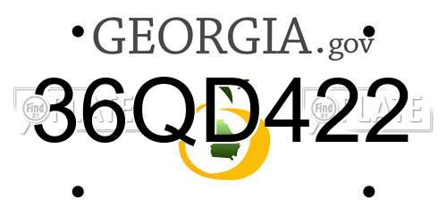 36QD422 Georgia License Plate