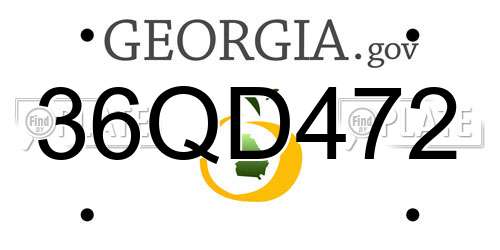 36QD472 Georgia License Plate