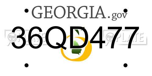 36QD477 Georgia License Plate