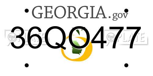 36QO477 Georgia License Plate