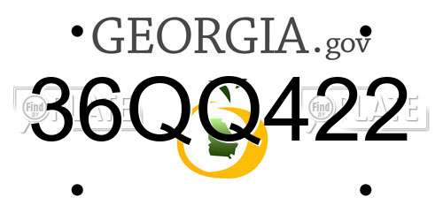 36QQ422 Georgia License Plate