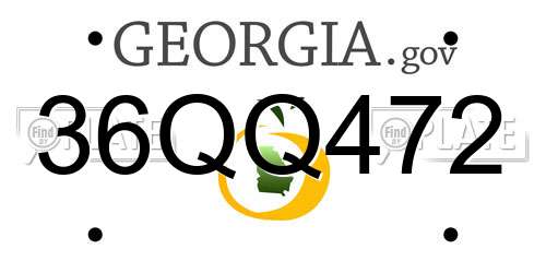 36QQ472 Georgia License Plate