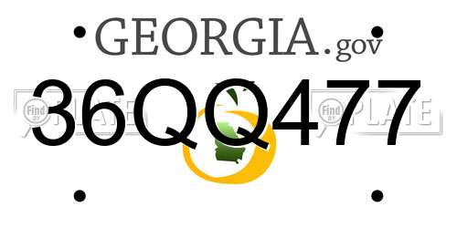 36QQ477 Georgia License Plate