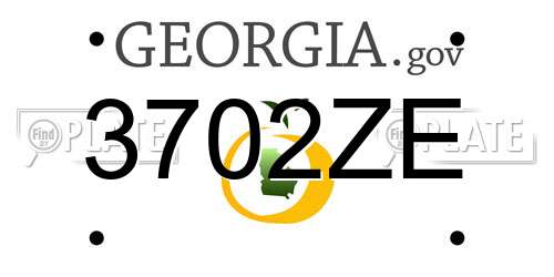 3702ZE Georgia License Plate