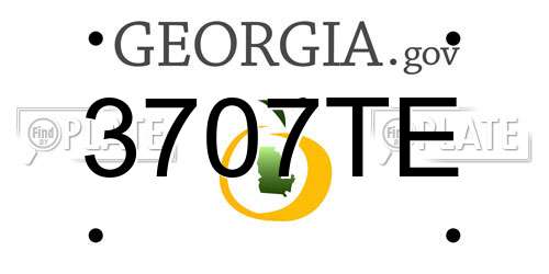 3707TE Georgia License Plate